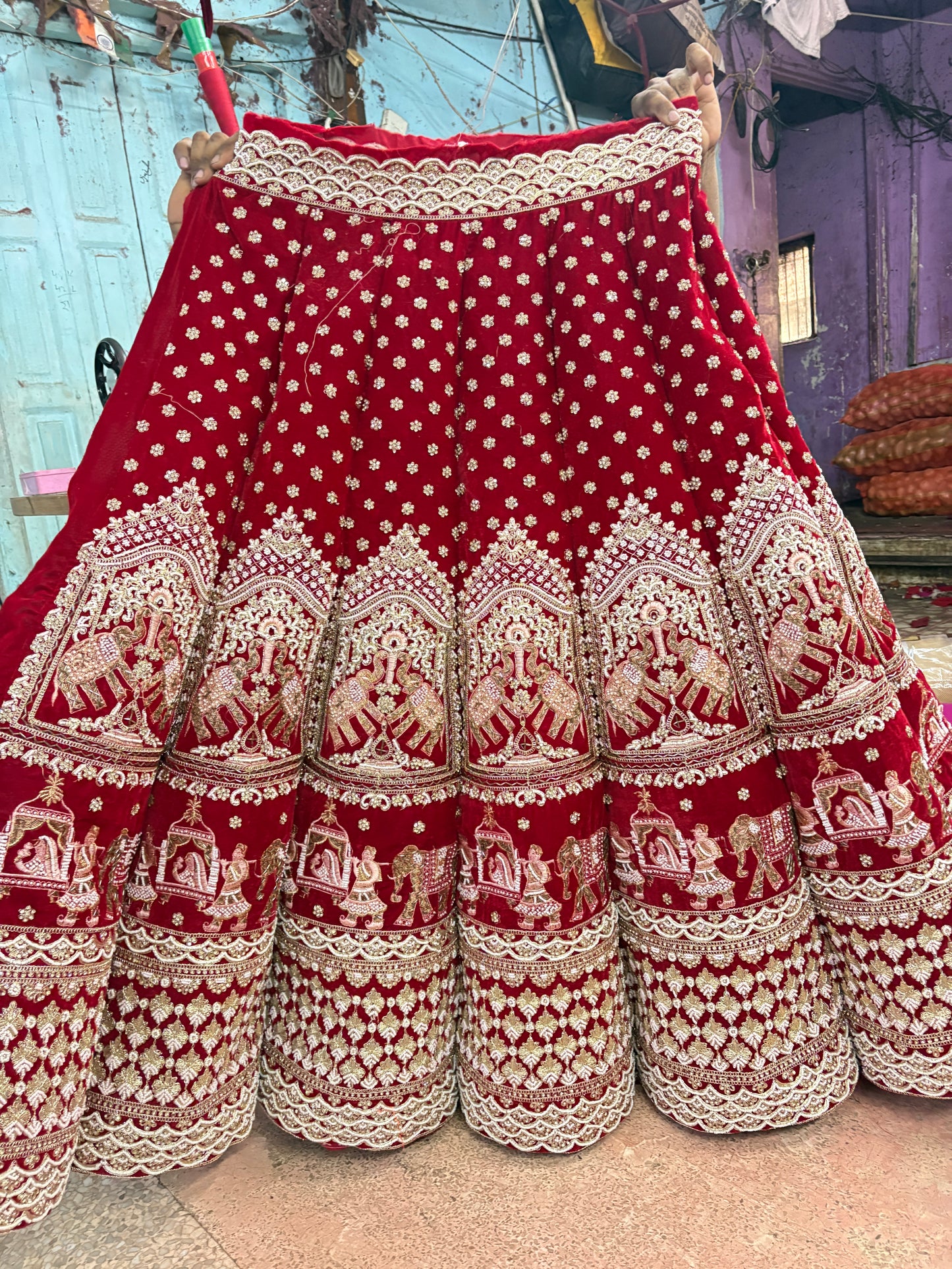 Gorgeous red Doli barat Ball bridal Lehenga