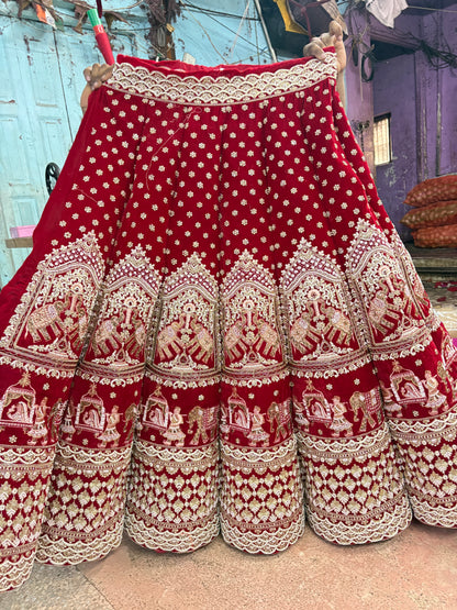 Gorgeous red Doli barat Ball bridal Lehenga