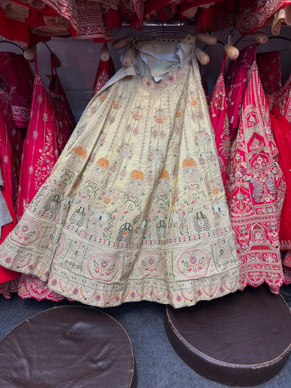 Golden Cream Ombre Designer Bridal Lehenga