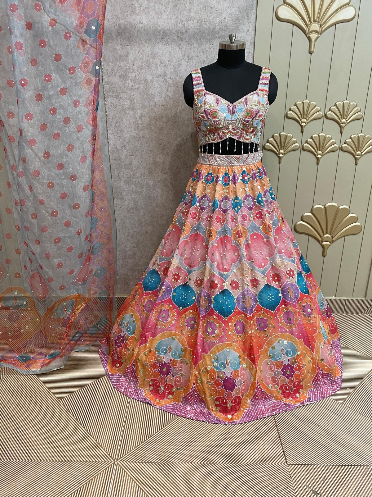 Pink PDP Crop Top Lehenga