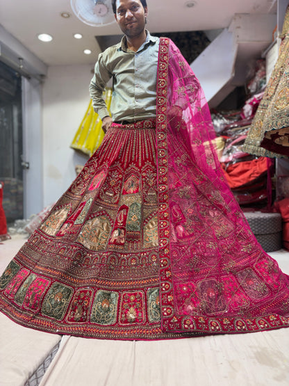 Fabulous maroon bridal  Lehenga