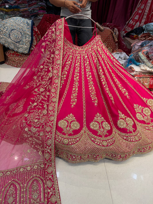 Rani pink Bridal Lehenga