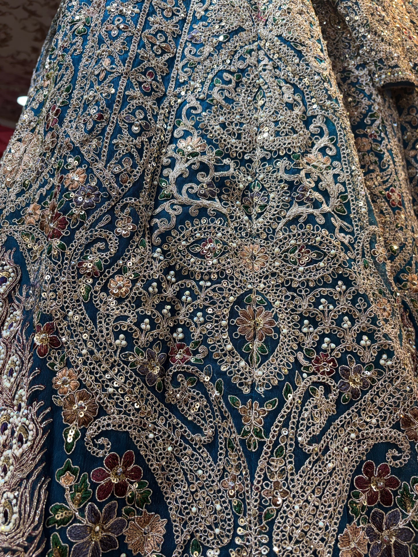 Something different Sky blue crop top Lehenga