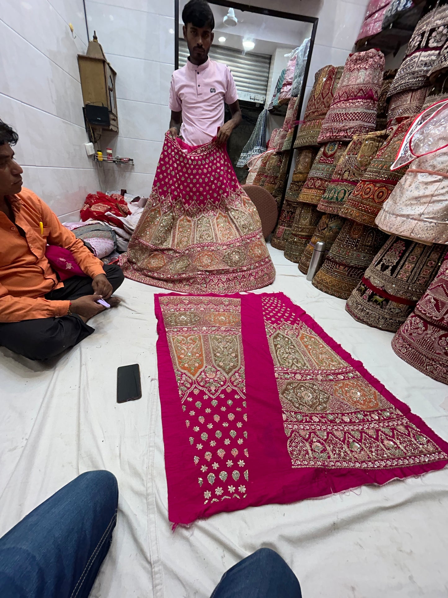 Magnificent pink bridal Pure Handwork Lehenga