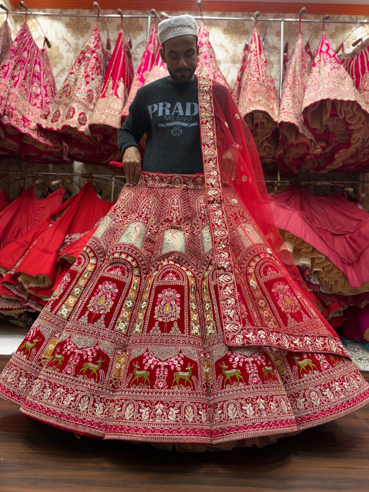 Awesome Red Ball bridal Lehenga