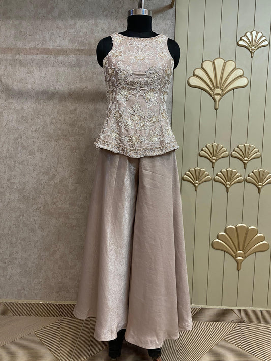 Pink Long Sharara Suit Dress Material