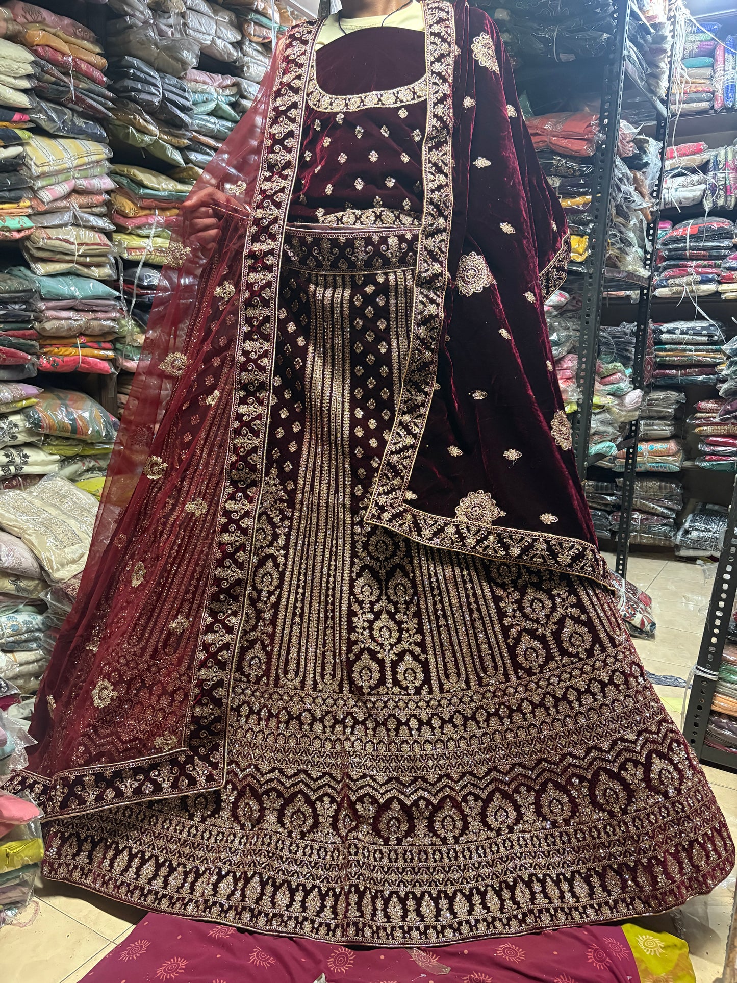 Amazing maroon Bridal Lehenga