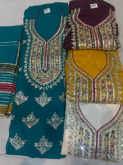 Pretty sky blue Unstitched suit ( free size )