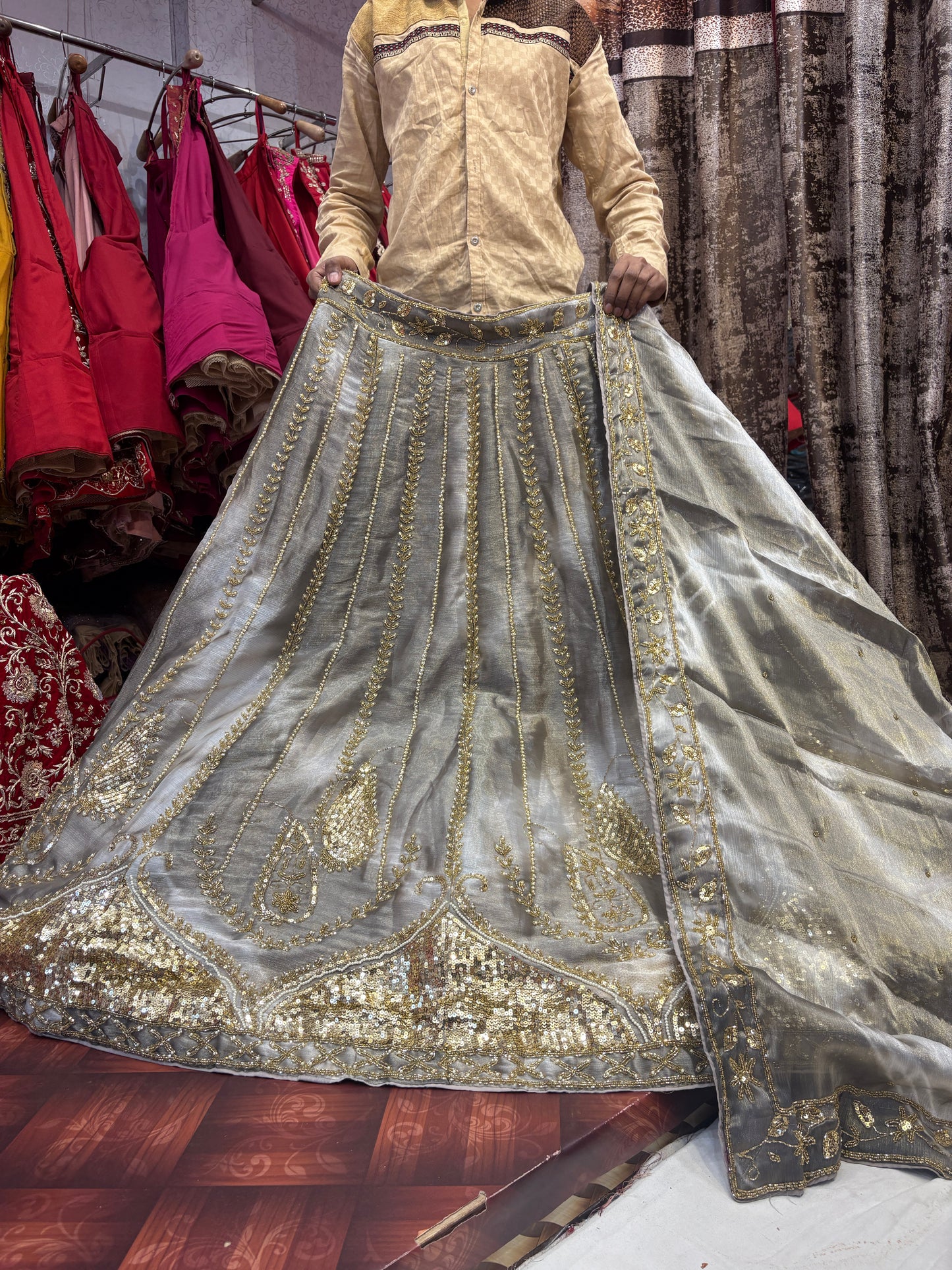 Amazing grey bridal Lehenga