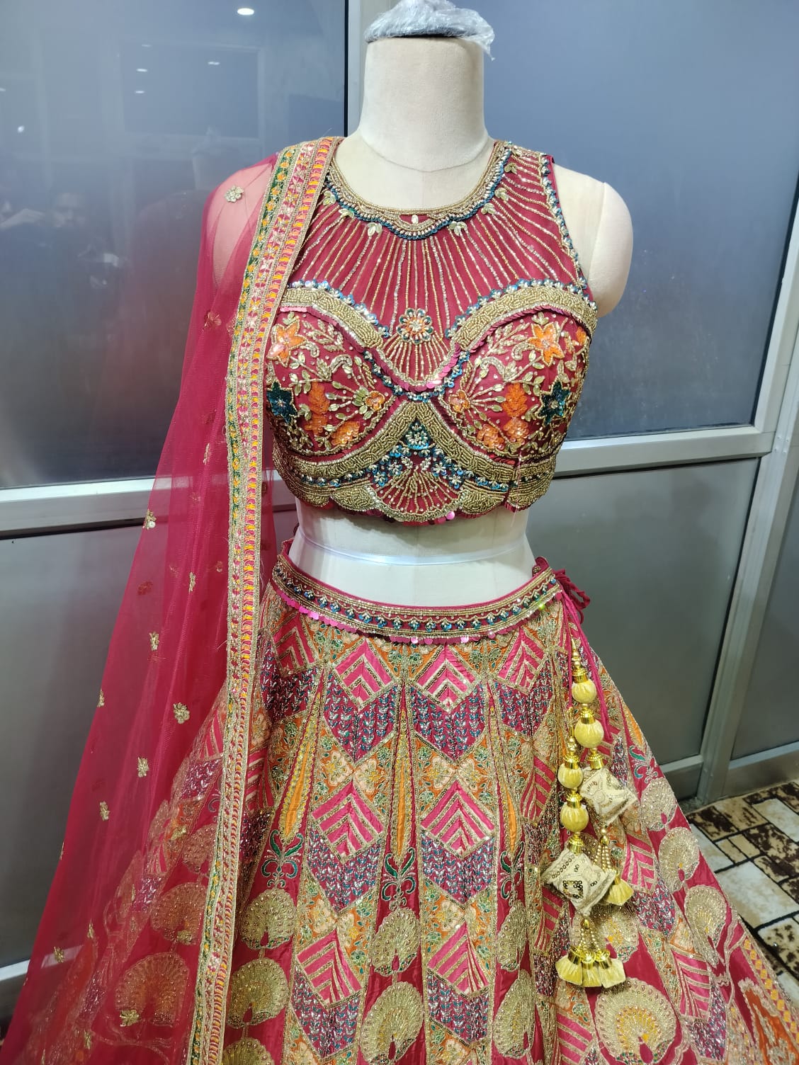 Attractive Multicolour Crop Top Lehenga
