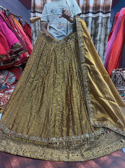 Glamorous golden bridal Lehenga