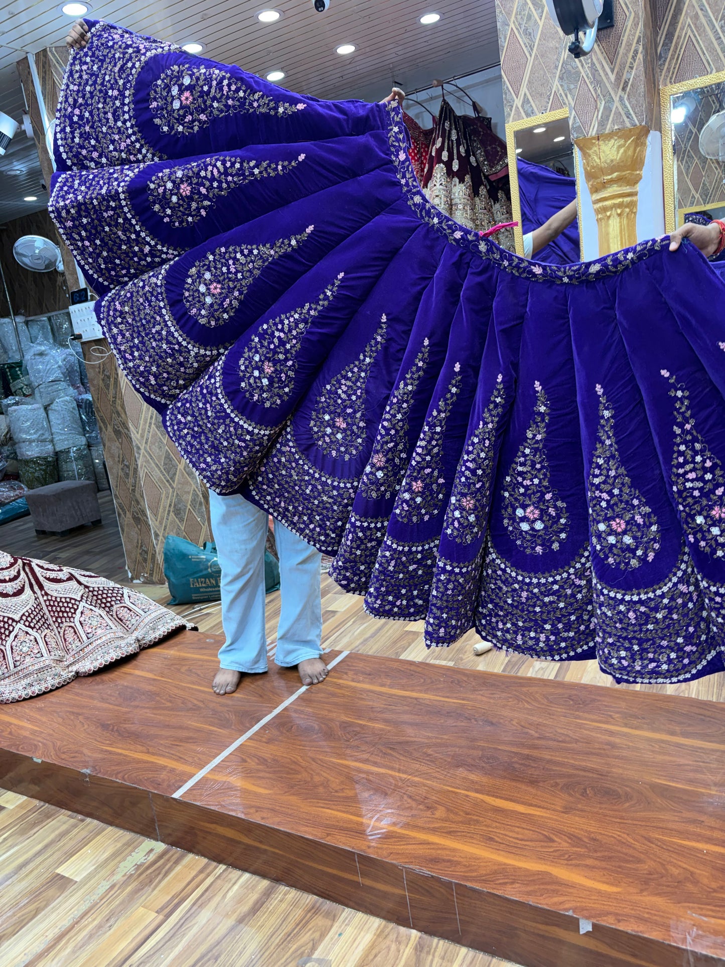 Purple Peacock Ball Bridal Lehenga