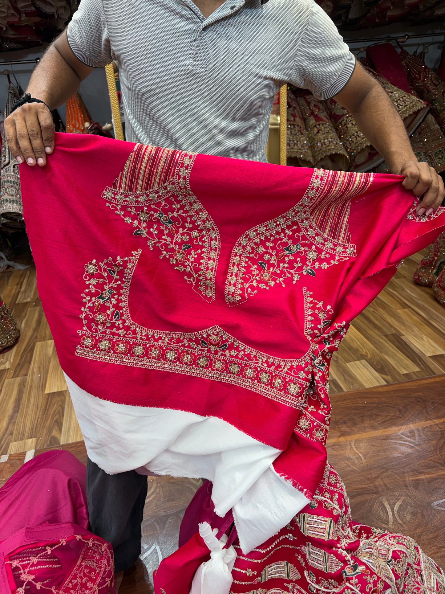 Rani Pink Peacock Designer Bridal Lehenga - Shopping World