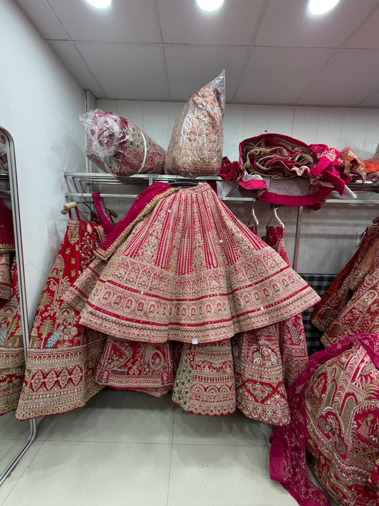 Rani pink Bridal Lehenga