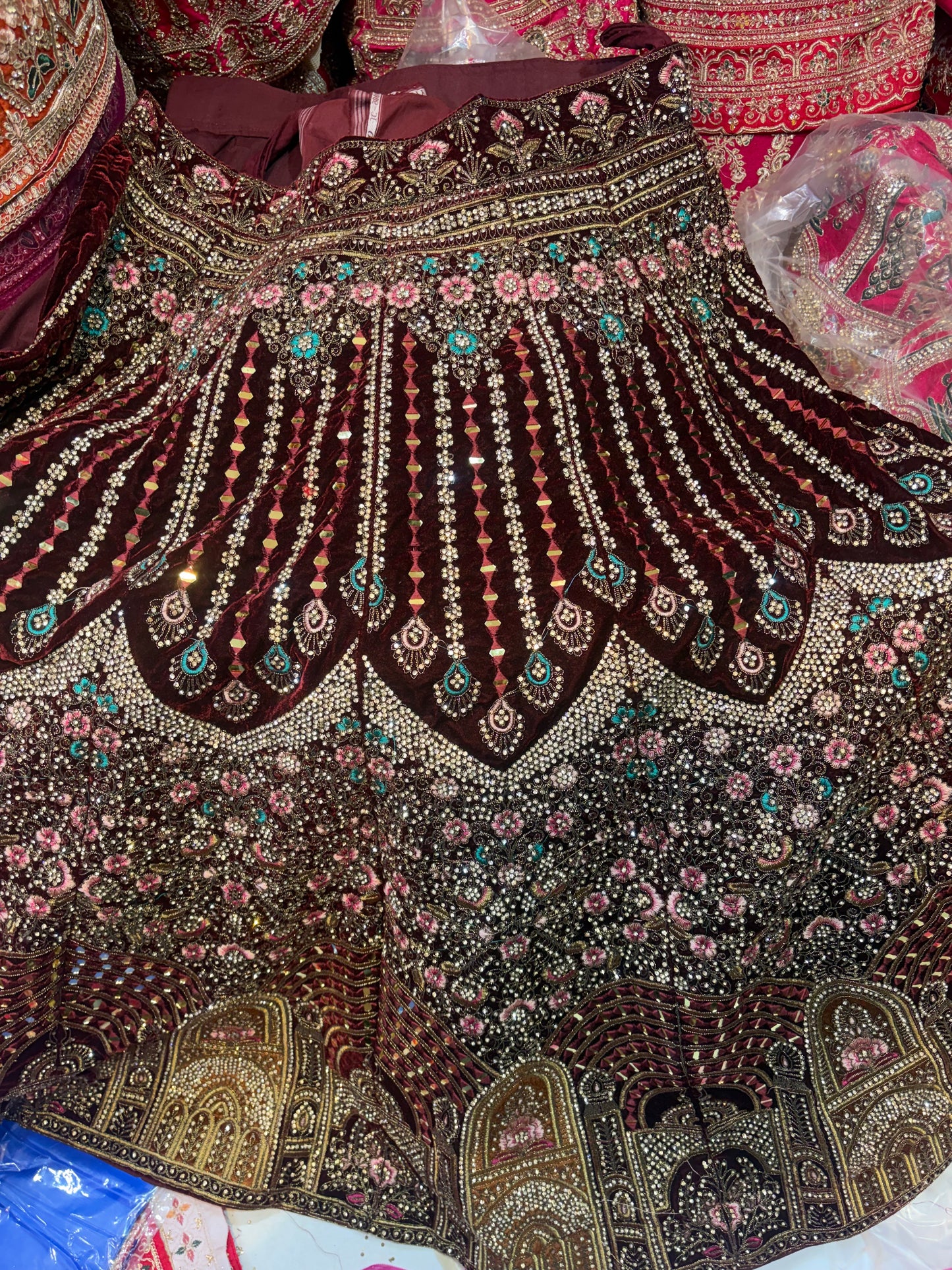 Khoobsurat Red Jhumka bridal Lehenga