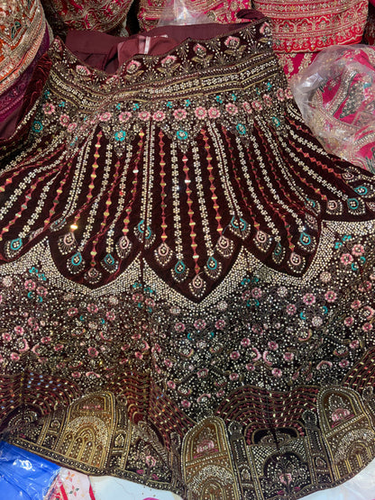 Khoobsurat Red Jhumka bridal Lehenga