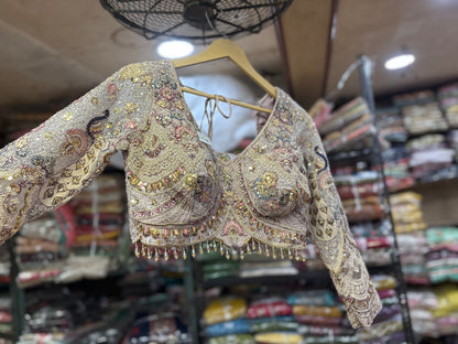 Lavishing Lavender pink peacock Crop Top Lehenga