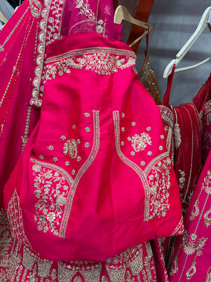 Rani pink Bridal Lehenga