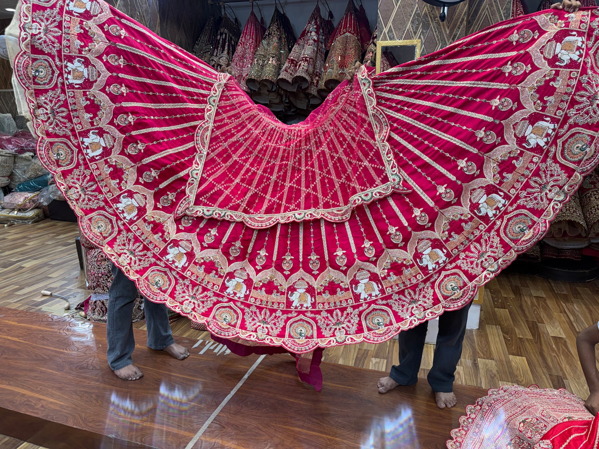 Rani Pink Designer handwork Bridal Lehenga - Shopping World