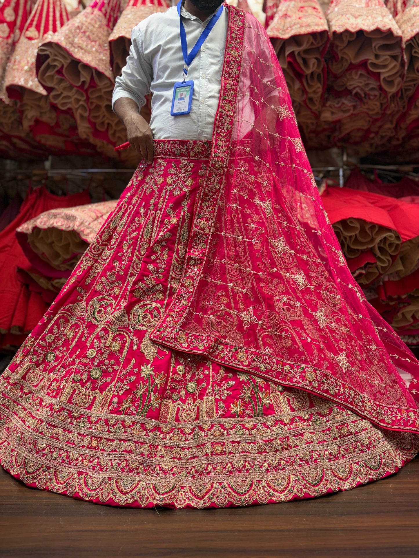 Something different Rani pink peacock bridal Lehenga