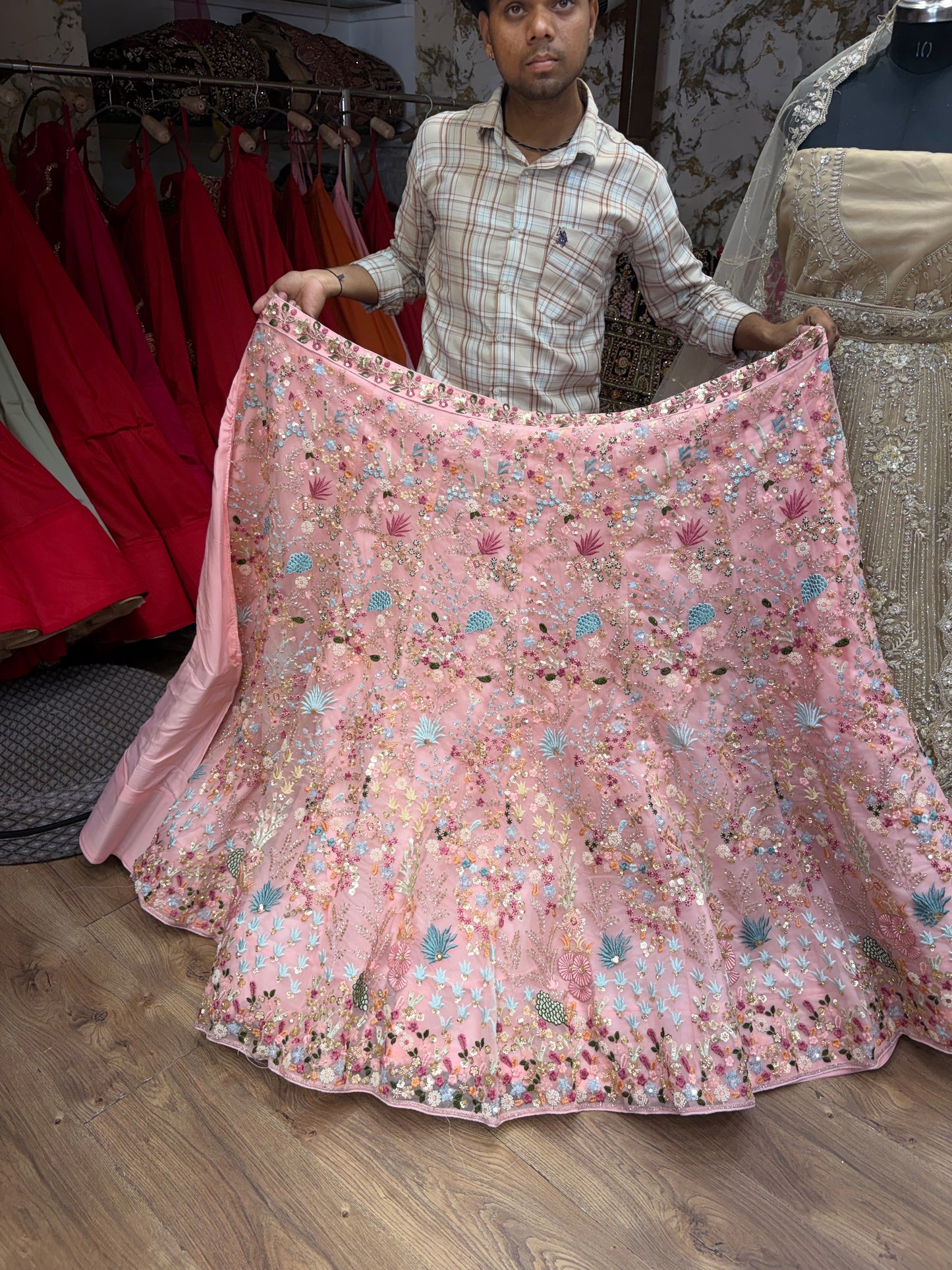 Baby pink Heavy Lehenga