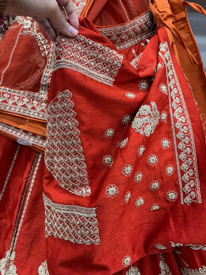 Rust Orange Bridal Lehenga