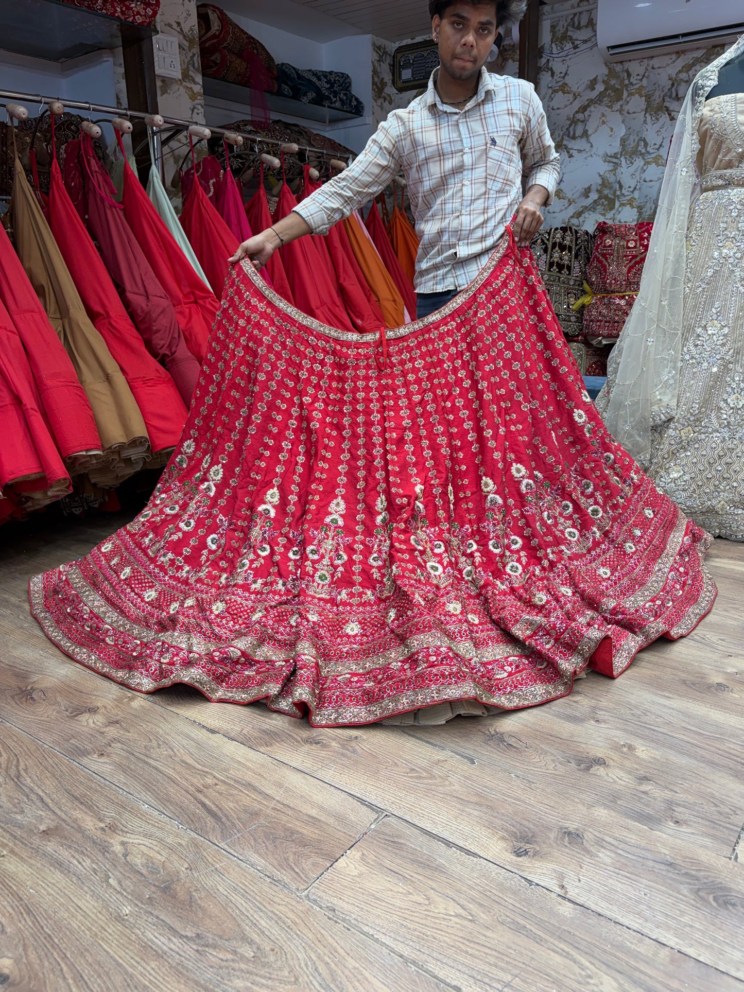 Hot Rani Pink Bridal Lehenga
