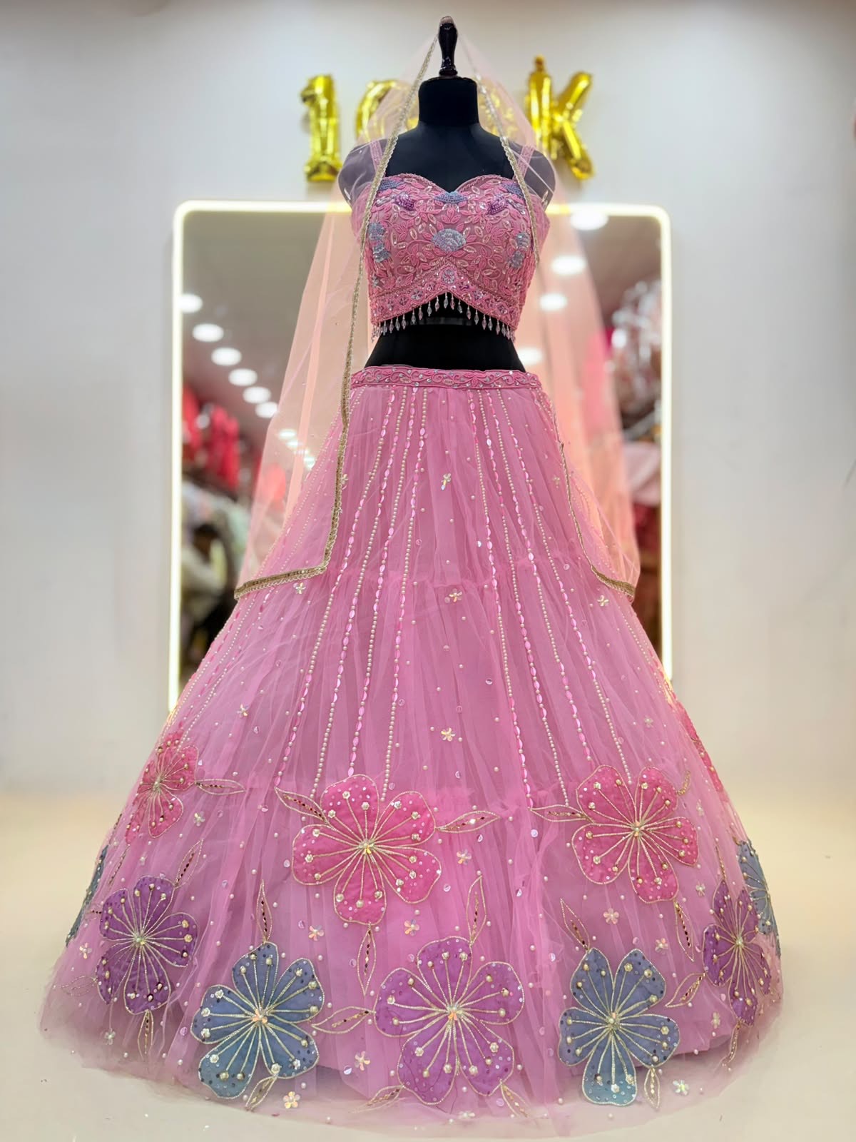 Pink Pdp Crop Top Lehenga