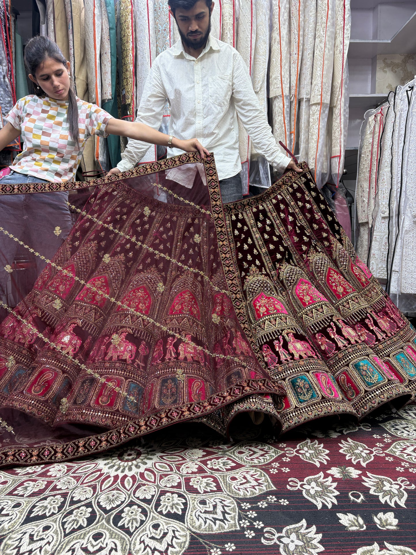 Fabulous maroon Doli barat ball bridal Lehenga