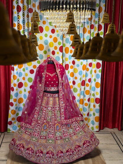 Stunning red rani Rajwada bridal Lehenga