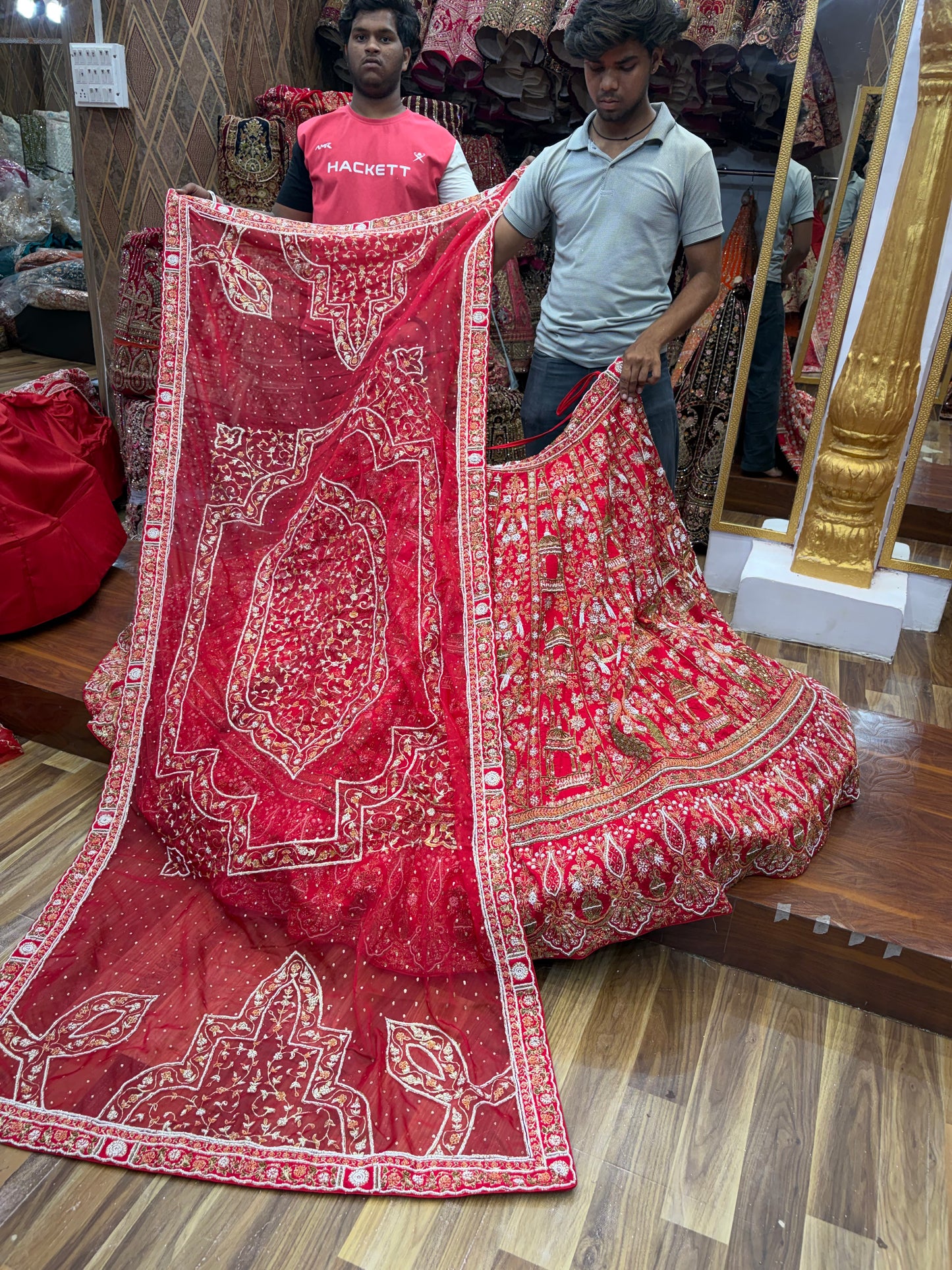 Rani Pink Peacock Designer Bridal Lehenga - Shopping World
