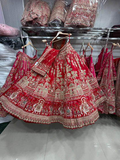 Rani pink peacock Bridal Lehenga