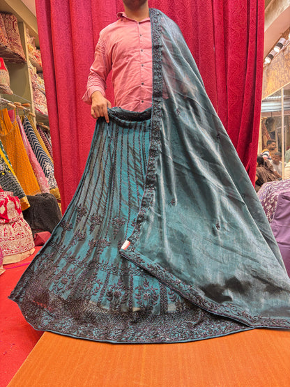 Majestic dark green Lehenga