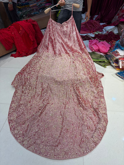 Pink peplum long Dress Farshi Gaharara Dress Special