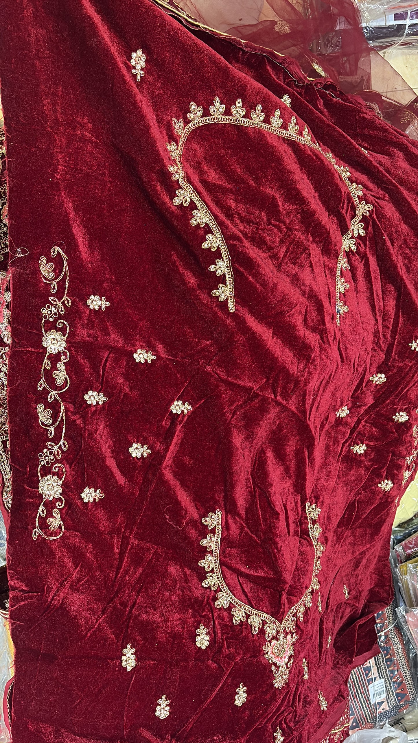 Attractive maroon doli barat bridal Lehenga