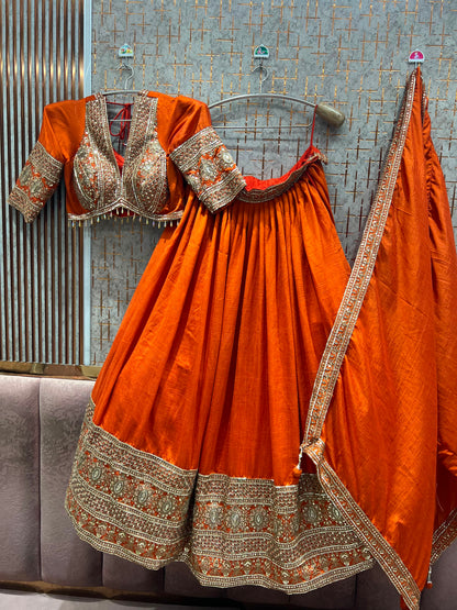 Purple Crop Top Lehenga
