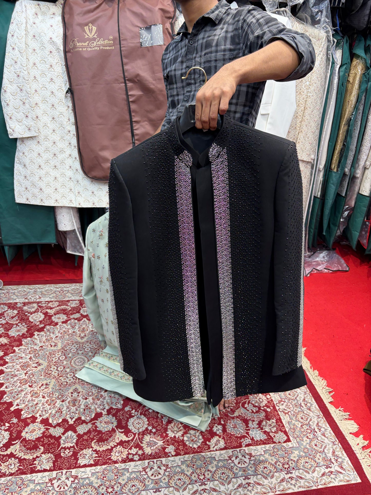 Black Indo western Mens Wear