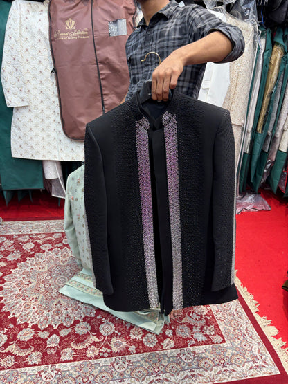 Black Indo western Mens Wear