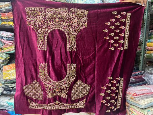 Rani Pink Lehenga peacock velvet fabric - Shopping World