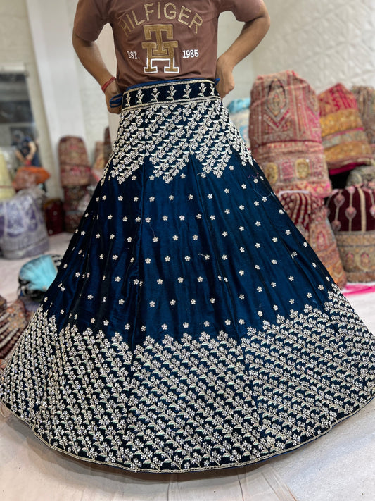 Lavishing dark blue lehenga - Shopping World