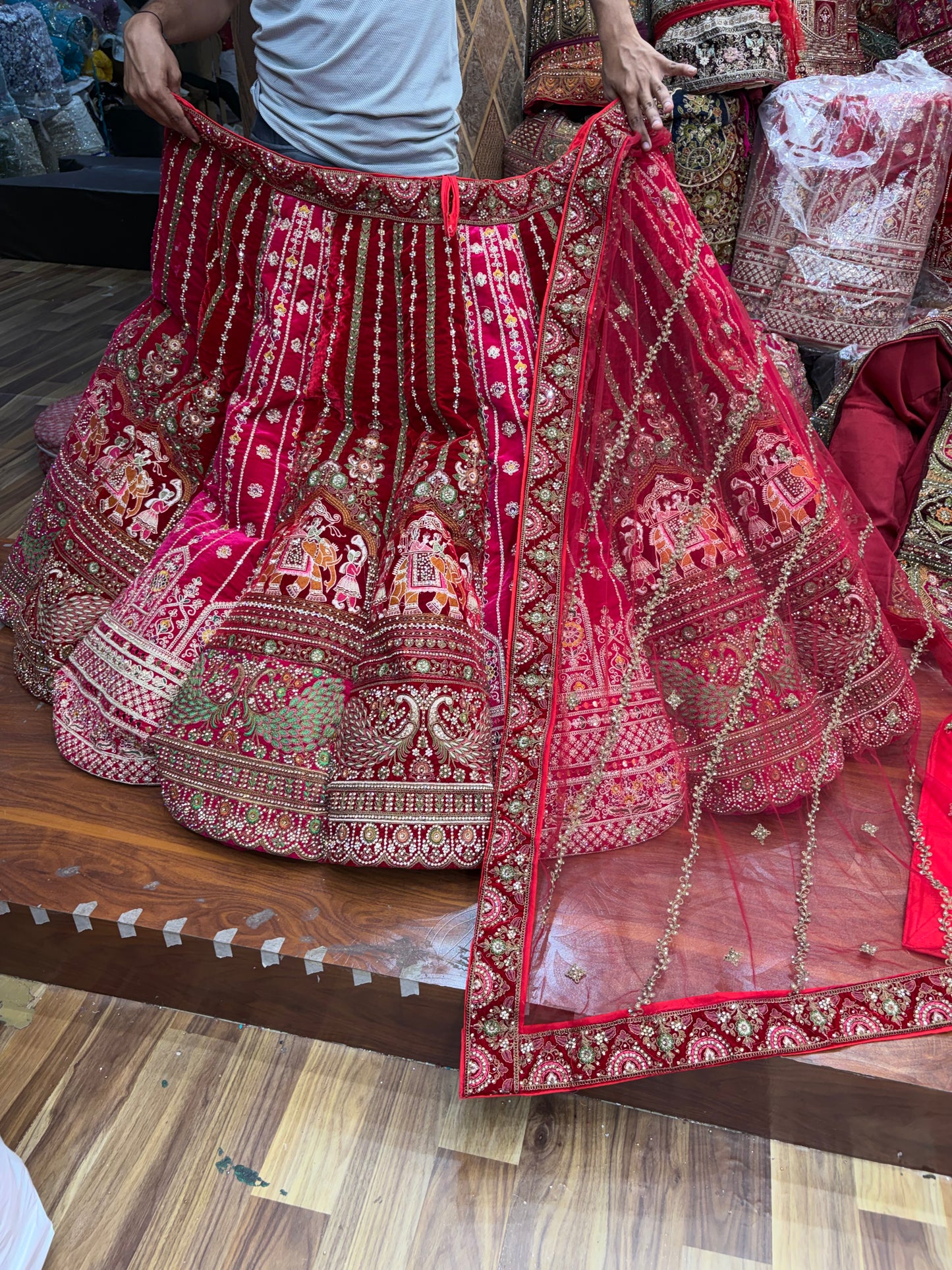 Multikali Heavy Ball Bridal Lehenga