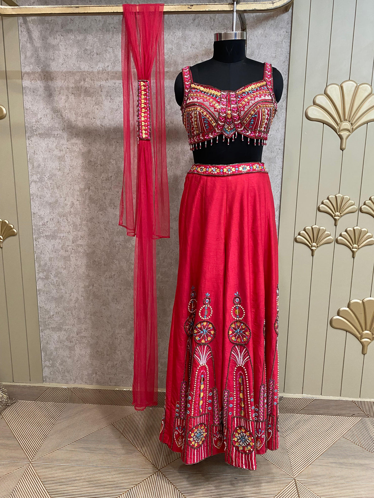 Blue Long Sharara Suit Dress Material