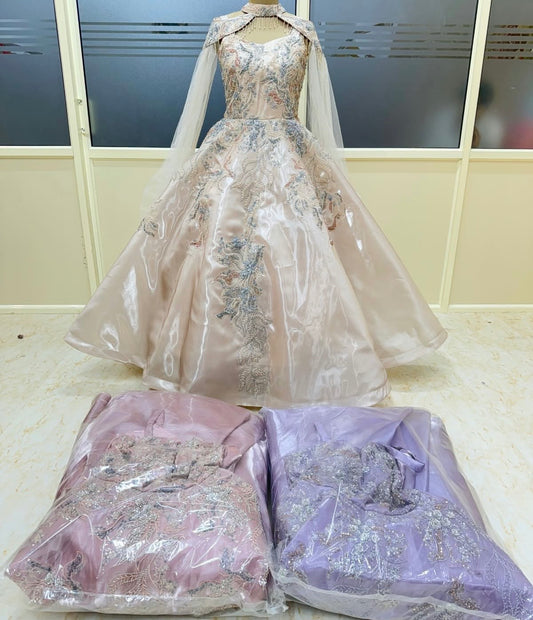 Off white Pink Lavender gown