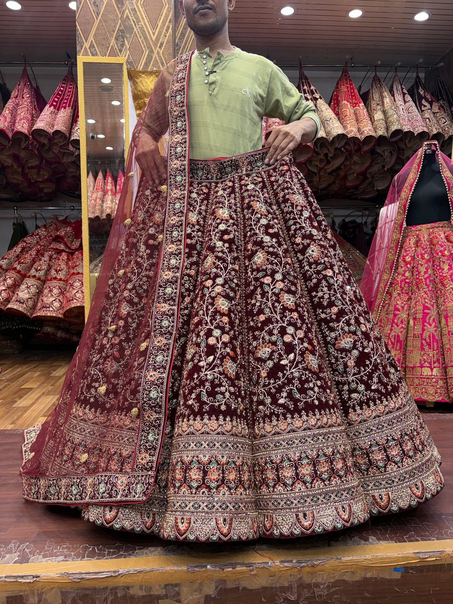 Good looking Maroon Ball Bridal Lehenga
