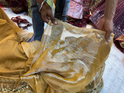 Tremendous golden mirror Lehenga