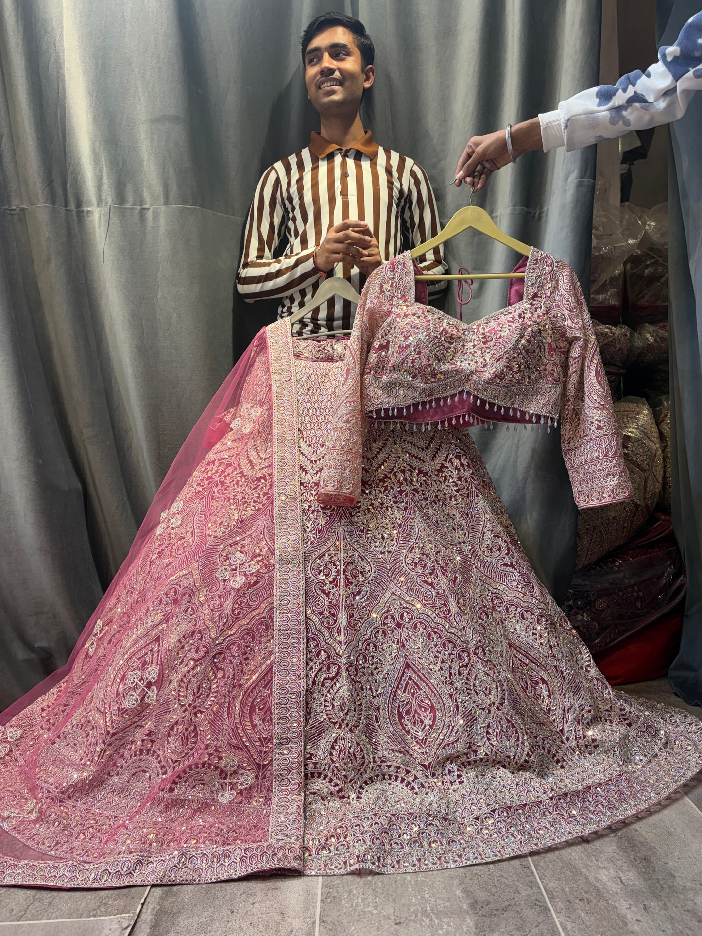 Pleasing pink Crop Top Lehenga