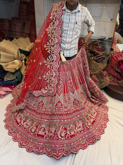 Rani pink Doli Barat Bridal Lehenga