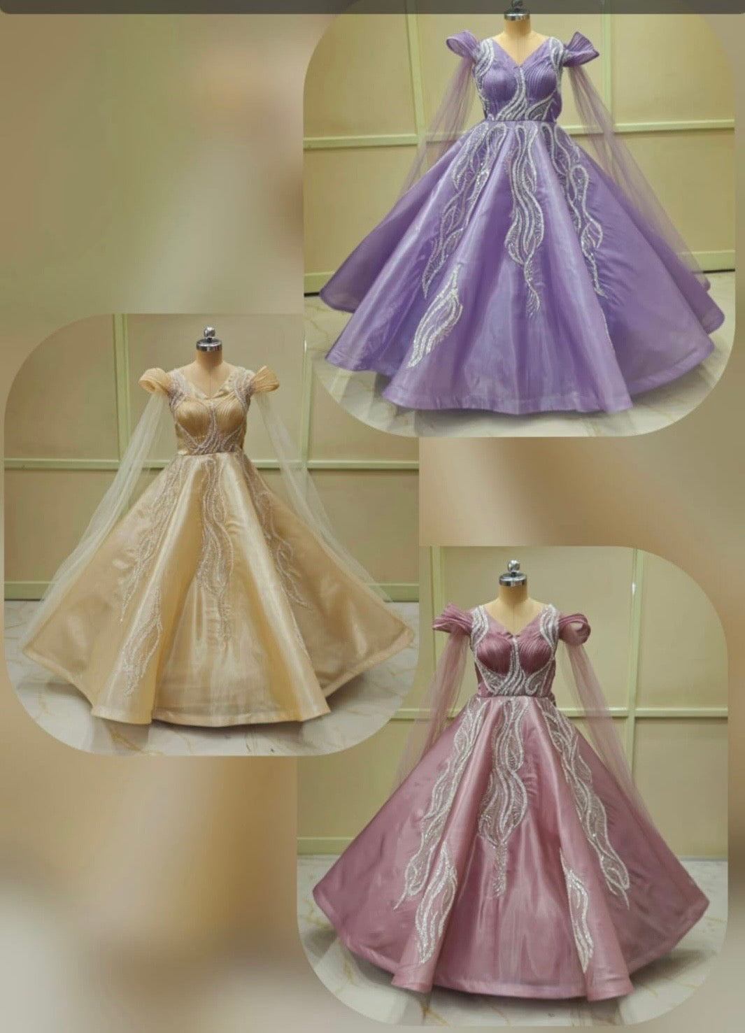 Pink Golden Lavender Gown
