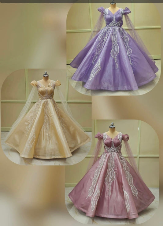 Pink Golden Lavender Gown