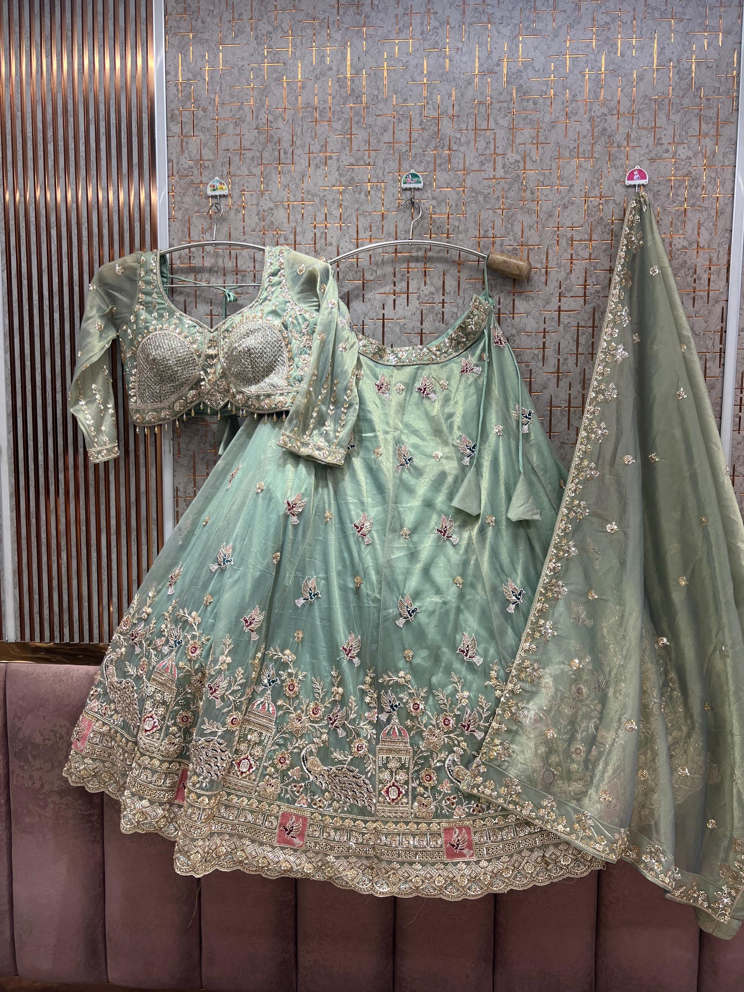 Blue crop top Lehenga